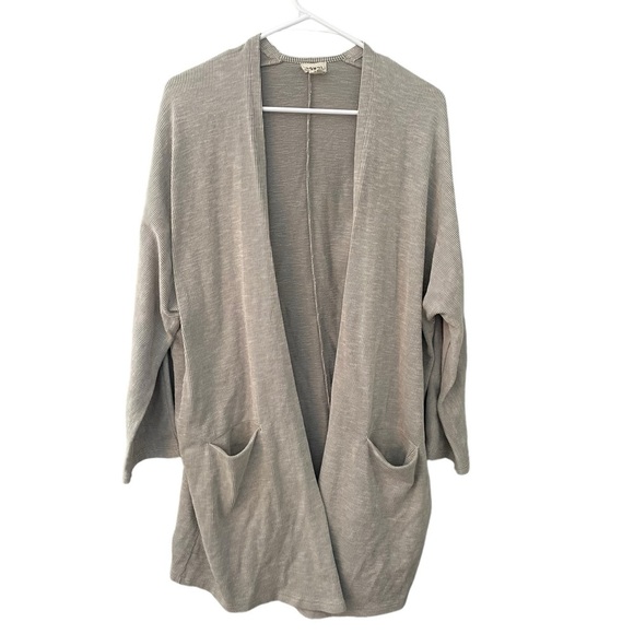 Anthropologie X Donni Slouchy Ribbed Striped Open Cardigan - Picture 3 of 8